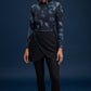 Aria Floral Burkini Damen – Navy Blumenmuster, elegante Vorderansicht
