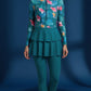 Aria Marble Burkini Damen – edles Marmorprint Design in Blautönen, Vorderansicht