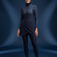 Aria Spark Burkini Damen – Navy Streifen Design, Vorderansicht