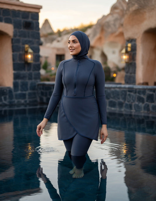 Luna Plus Burkini Damen in Navy – Große Größen Pool