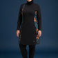 Luna Plus Black – Burkini Damen Große Größen in Schwarz, Vorderansicht
