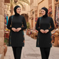 Burkini Damen Plus Size Rose - Strandansicht kurvige Frau
