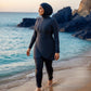 Luna Plus Marineblau – Burkini Große Größen Detailansicht
