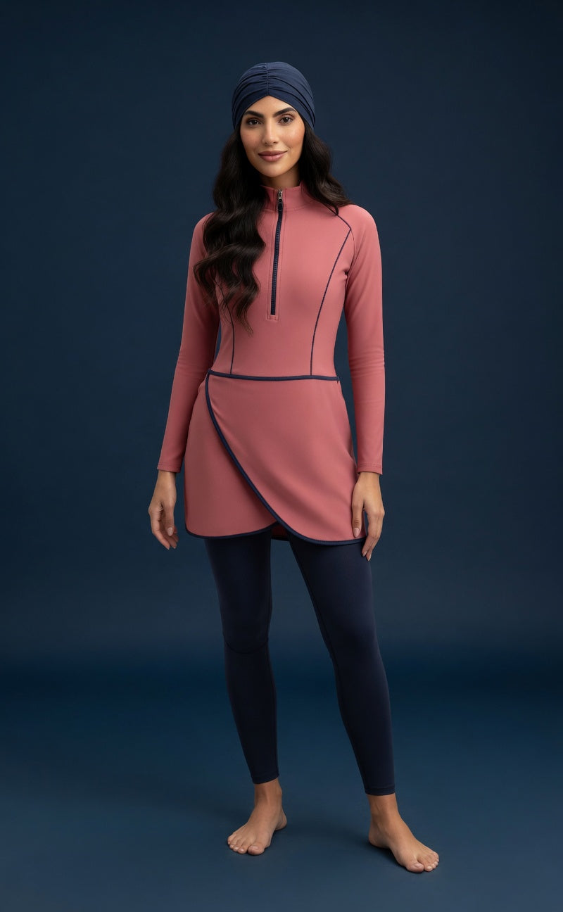 Sofia Burkini Damen in Dusty Rose – Vorderansicht