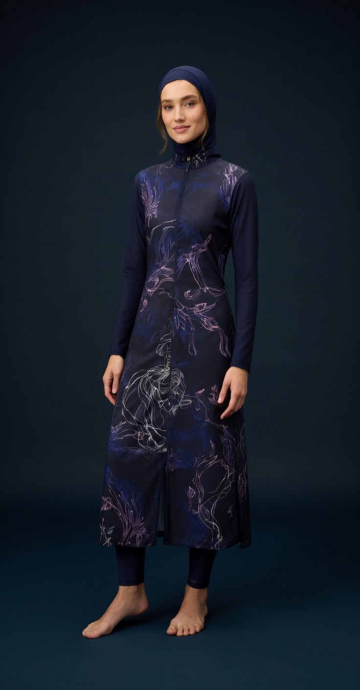 Zara Luxe Dark Purple – Burkini Damen
