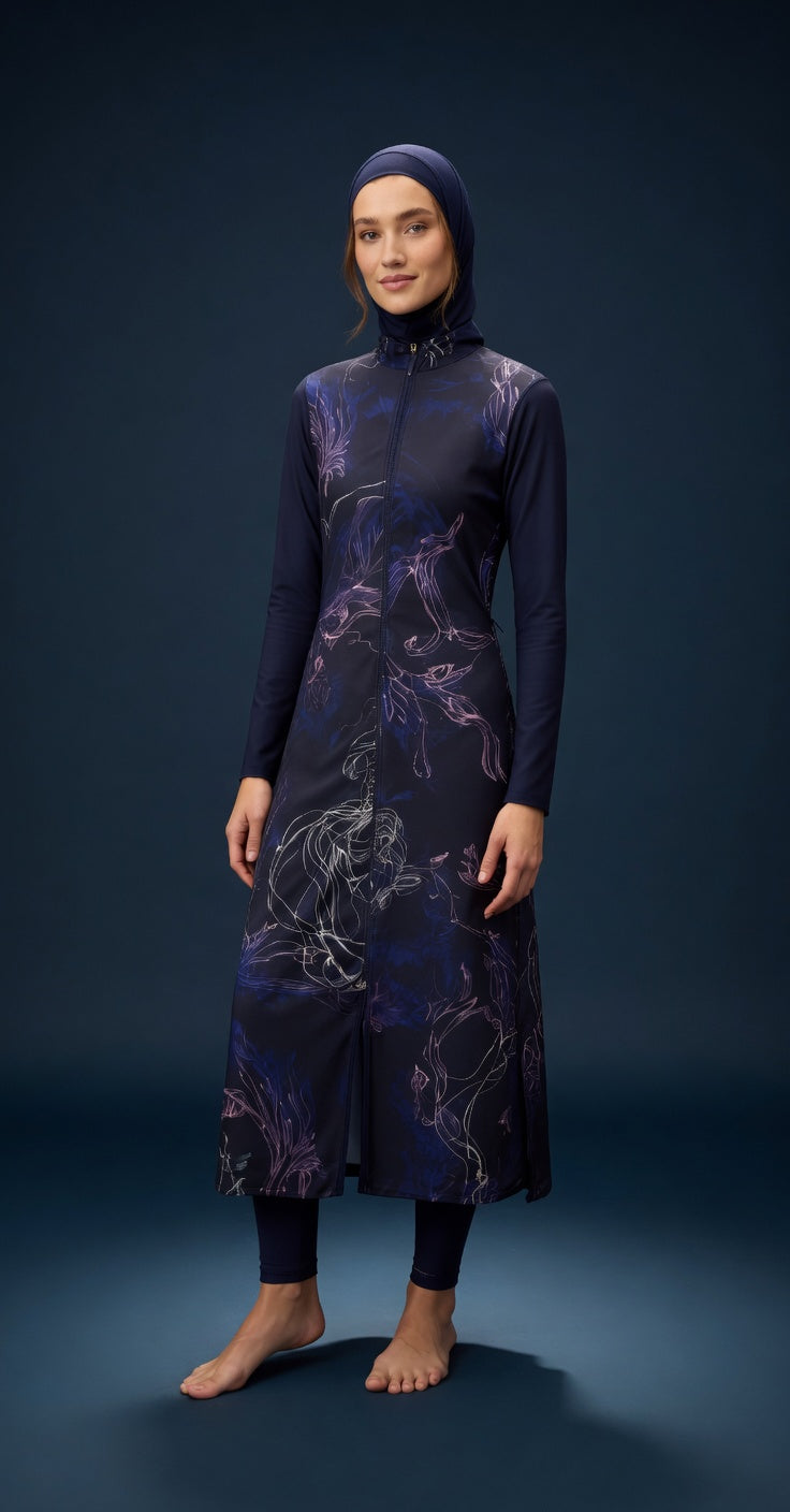 Zara Luxe Dark Purple – Burkini Damen